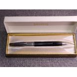 VINTAGE BLACK SHEAFFER IMPERIAL II TOUCHDOWN with frosted stainless steel cap & unhallmarked