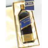 JOHNNIE WALKER BLUE LABEL SCOTCH WHISKY bottle no.AO48590JW. 43% vol, 1litre in original fitted