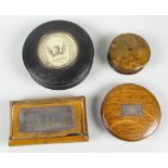 PARCEL OF 19TH CENTURY AND LATER HERALDIC ITEMS, to include lacquered circular coaster box having