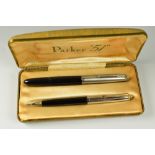 VINTAGE INDIAN BLACK PARKER 51 FOUNTAIN PEN with Vacumatic filling system, Lustraloy cap & chrome