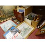 A large parcel of household items including a quantity of prints, maritime commemorative items etc