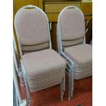 A set of eight interlocking metal & upholstered reception chairs