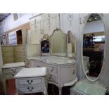 Good extensive French style ten piece bedroom suite comprising triple wardrobe, lady's and gent's