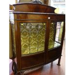 An excellent circa 1900 mahogany china display cabinet, the leaded glass doors with blown top