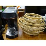 Marco 'Pouring Perfection' coffee machine and a modern basket style lamp E/T