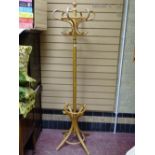 Light bentwood coat and hat stand