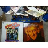 Tub containing good quantity of contemporary LP records - Led Zeppelin, Wings, Rod Stewart etc