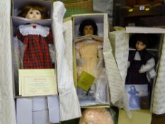 Three boxed porcelain headed or similar dolls - The Ashton Drake Galleries, American Diary dolls