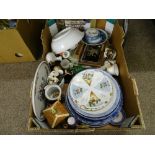 A box of mixed china, glassware and similar items