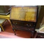 Inlaid mahogany bureau with two drawers