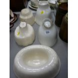 Five vintage porcelain jelly moulds