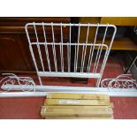 White metal extending single cot/bed frame