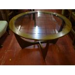 Possibly G-Plan circular coffee table with glass insert