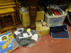 Large quantity in several boxes and tubs of retail items, office stationery etc