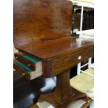 Antique style foldover table with end drawers
