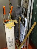 Parcel of metal stepladders, garden tools and a gazebo (2.7 x 2.7 metre)