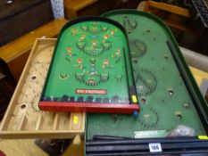 Two excellent Bagatelle boards, one by Corinthian and another similar Pin Football game