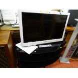 Panasonic TX-L32D 28BW LCD TV and modern curved three shelf stand E/T