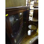 Wall hanging glass fronted single door display cabinet and a folding cakestand