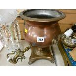 Copper twin handled tea urn