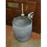 Vintage galvanized barrel etc