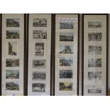 Framed collection of vintage postcards, interesting visual and group scenes for Llandudno,