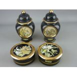 Four items of Chokin ornamental ware finished in 24 carat gold