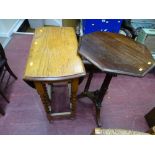 Small oval barley twist gate leg table and an octagonal occasional table on triple supports