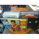 Two vintage cases of LP records - big band, classical, Elvis Presley and others