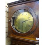 19th Century oak cased circular brass dial longcase clock by Robert Jones, Ruthin (lacking weights
