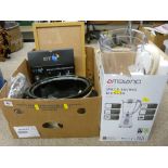 Boxed blender, electric cookpot and a boxed BT dual phone system