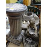 Reconstituted stone three piece garden water feature E/T