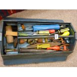 Metal toolbox with contents