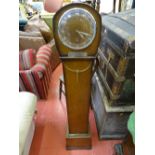 Smiths polished wood grandmother clock