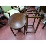 Small oval occasional table with lower shelf and a four section stickstand (no drip trays)