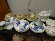 Nice parcel of mixed cups and saucers and Shelley teapot (A/F) with cream jug and sugar basin etc
