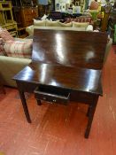 Regency mahogany foldover tea table with single drawer
