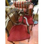 Two splatback wheatsheaf armchairs