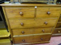 Victorian mahogany two over three drawer chest