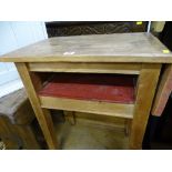 Pine single flap work table with lower shelf