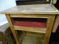 Pine single flap work table with lower shelf