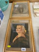 Two framed prints, one advertising Anderton's Springs Ltd titled 'Winifred' after the original