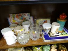 Parcel of commemorative mugs, mainly pottery, some glass