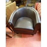 Modern leather tub chair