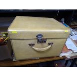 Vintage pigskin travel case with satin lining