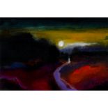 GLENYS COUR (b. 1924) oil on paper - entitled 'Winter Evening', signed & dated, 38 x 56cms