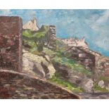 FELICITY ELPHICK oil on canvas, entitled 'Amlwch Old Port', unsigned, 49.5 x 60cms