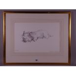 WILLIAM SELWYN limited edition (161/500) print - sleeping West Highland terrier, 24 x 37 cms