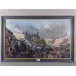 ANN FELLOWS oil on board - Welsh slate heap and ruins, signed and entitled label verso, 39 x 67 cms