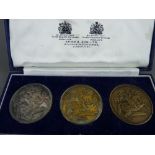 A SET OF THREE SPINK & SON MEDALLIONS for Eisteddfod Caerwys 1568-1968